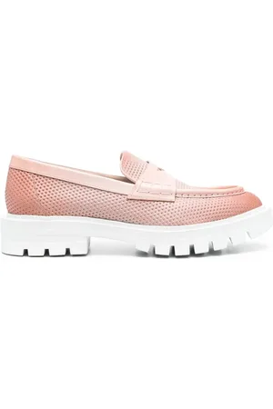 santoni Leren penny loafers