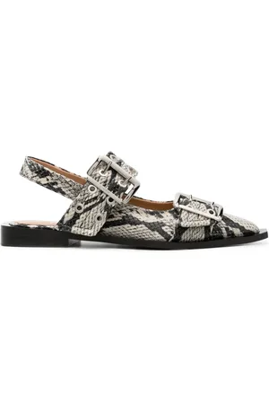Ganni Sandalen met slangenleer