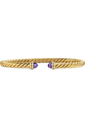 David Yurman 18kt geelgouden Cablespira armband met amethist