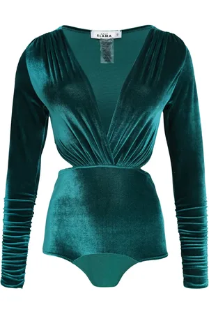 AMIR SLAMA Fluwelen body met V