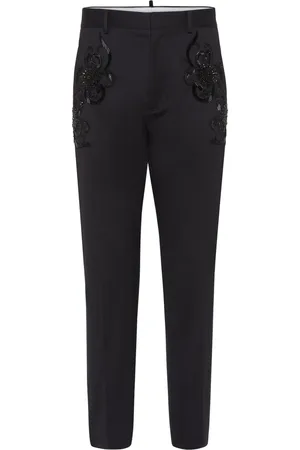 Dsquared2 Broek met bloemapplicatie en toelopende pijpen