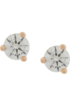 DELFINA DELETTREZ Solitaire ronde oorstekers van 18kt witgoud met stippen
