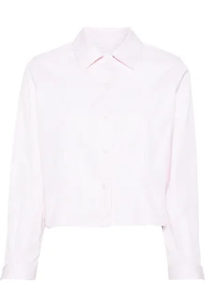 Thom Browne Gestreepte popeline cropped blouse