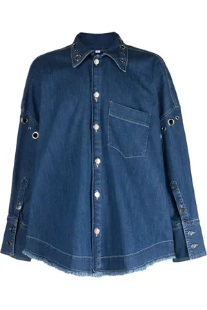 ACT N°1 Denim shirtjack verfraaid met ringlets