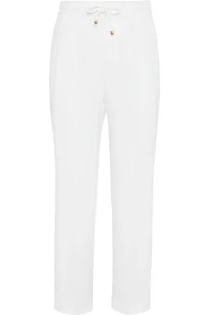 Brunello Cucinelli Linnen broek met trekkoord