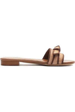 ALEXANDRE BIRMAN Raffia sandalen met grosgrain afwerking