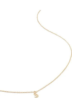 Monica Vinader 14kt geelgouden halsketting met letter S
