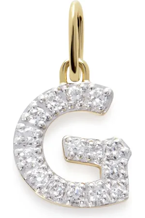 Monica Vinader 14kt geelgouden Initial G hanger met diamant