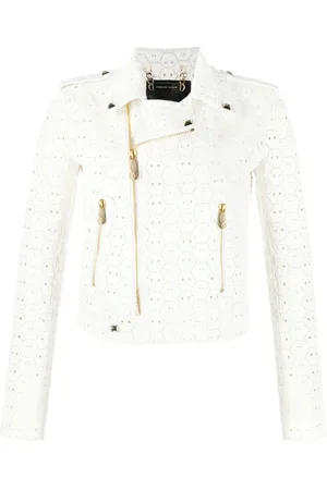 Philipp Plein Leren bomberjack