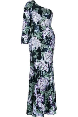 Marchesa Notte Asymmetrische avondjurk