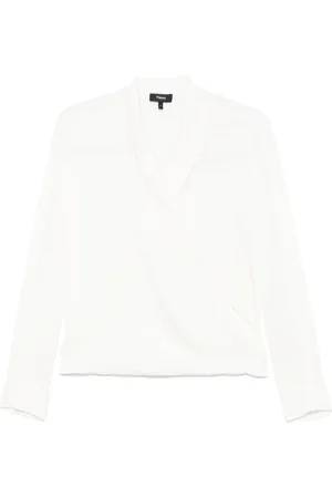 THEORY Gewikkelde blouse met puntige revers