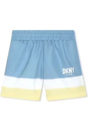 DKNY Gestreepte zwembroek met logoprint