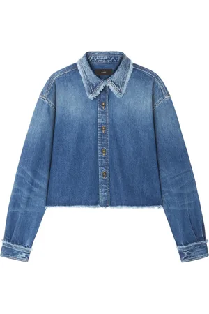 Alanui Denim blouse met katoenen franje