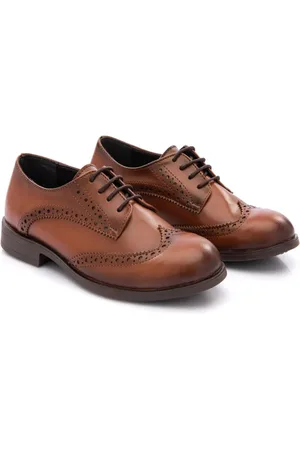 M. Moustache Gelakte brogues met ronde neus