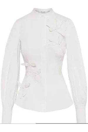 Oscar de la Renta Orchid katoenen twill blouse