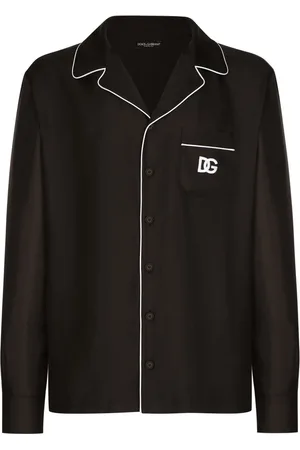 Dolce & Gabbana Zijden pyjamashirt met geborduurd logo