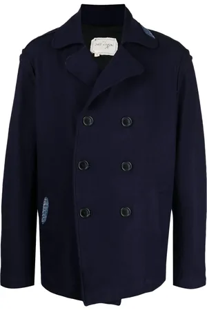 GREG LAUREN Jack met dubbele rij knopen en denim patch
