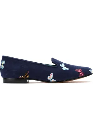 Blue Bird Borboletas suède slippers