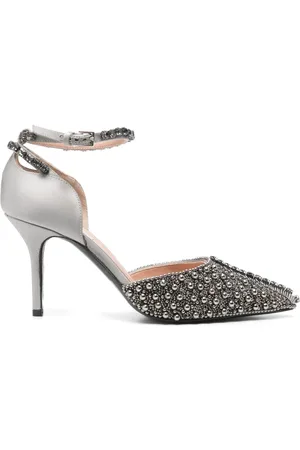 Alberta Ferretti 80 mm satijnen pumps verfraaid met kralen