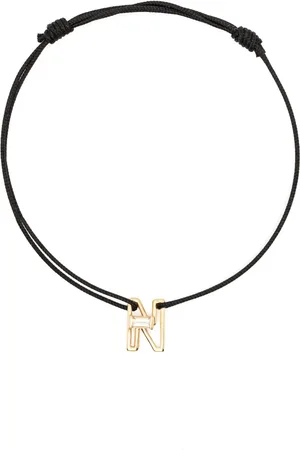 Aliita 9kt geelgouden Letra N armband met amethist