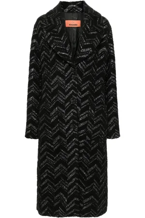 Missoni Bouclé jas met chevron streep