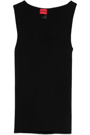 HUGO BOSS Asymmetrische mouwloze top met V
