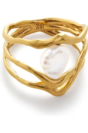 Monica Vinader X Amy Powney ring met keshi parel