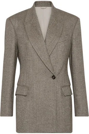 Brunello Cucinelli Blazer met visgraat patroon