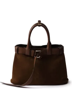Prada Medium Buckle suède tas met riemdetail
