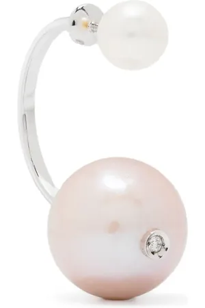 DELFINA DELETTREZ 18kt white gold pink pearl and diamond earring