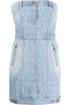 VERSACE Allover denim mini