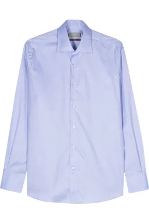 CANALI Overhemd met visgraatpatroon