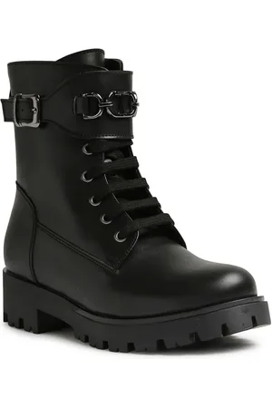 Twin-Set Leren combat boots