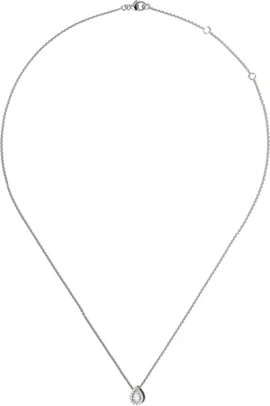 De Beers 18kt witgouden Aura halsketting met diamanten hanger