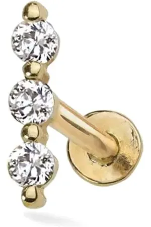 Lark & Berry 14kt geelgouden Modernist oorbel met diamant