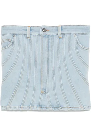 MUGLER Denim top met stikseldetail