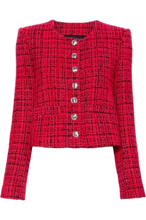 Patrizia Pepe Tweed jack met ronde hals