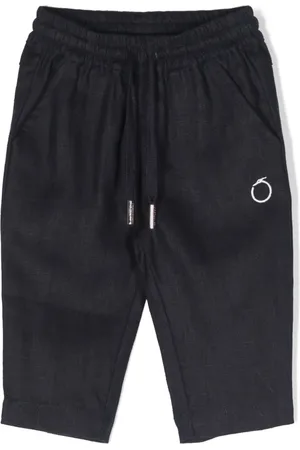 Trussardi Linnen broek met geborduurd logo