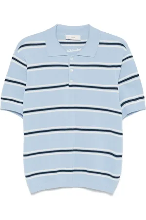 DUNST Gestreept gebreid poloshirt