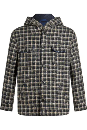 Etro Shirtjack met tartan ruit en capuchon