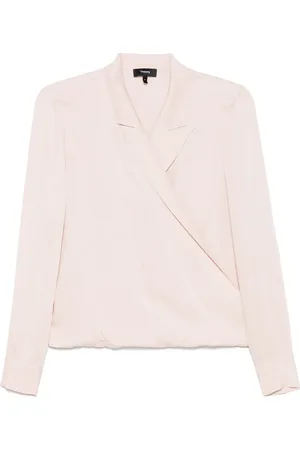 THEORY Wikkelblouse met puntige revers