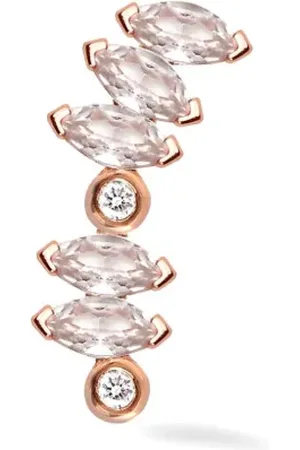 Lark & Berry 14kt roségouden Veto oorring met diamant en saffier