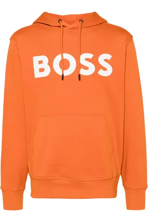 HUGO BOSS Hoodie van badstof met contrasterend logo