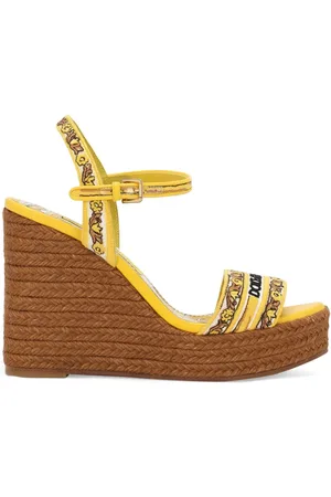 Dolce & Gabbana 90mm Sandalen met sleehak en print