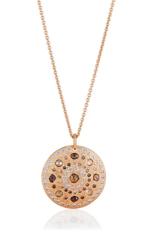 De Beers 18kt roségoud Talisman grote medaille diamanten hanger ketting