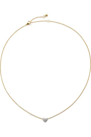 Monica Vinader 18kt geelgoud vermeil Heart halsketting met diamant