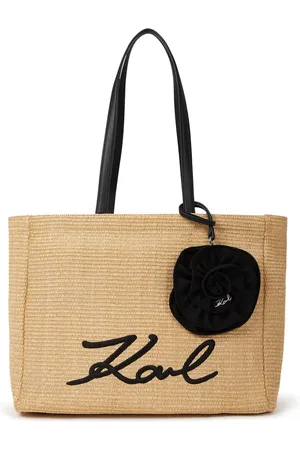 Karl Lagerfeld Signature shopper met bloemapplicatie