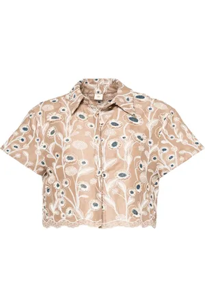 Agua by Agua Bendita Virtuosa Petalo cropped blouse