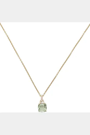Kiki Mcdonough 18kt geelgouden Kiki Cushion halsketting met amethist en diamant