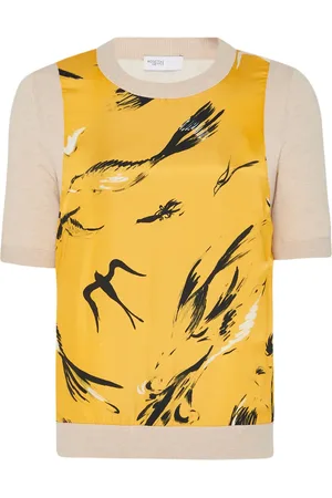 ROSETTA GETTY Fijngebreide top met grafische print